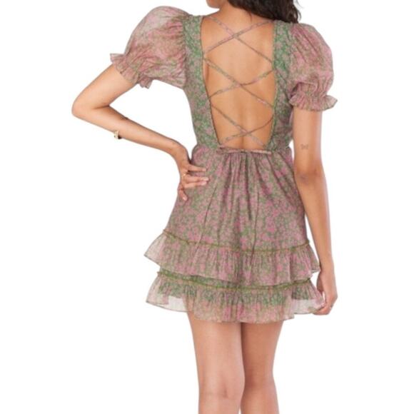 Show Me Your Mumu dress Daiquiri minidress green pink size Medium M - Picture 9 of 9